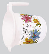 Heart Home Printed 4 Pieces Plastic Bucket, Dustbin, Mug & Tub Set (White)